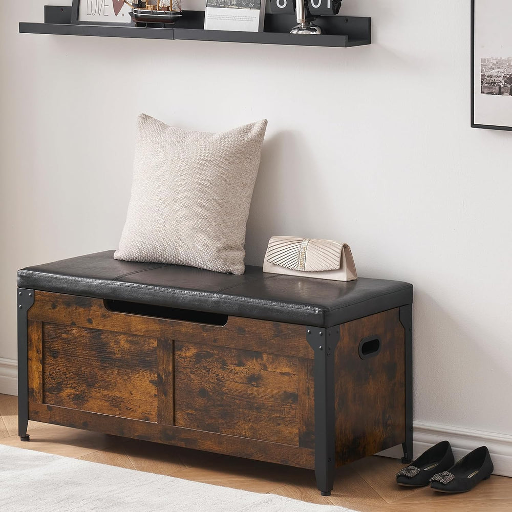 GAOMON 39.4" Storage Chest, Storage Bench with Safety Hinge