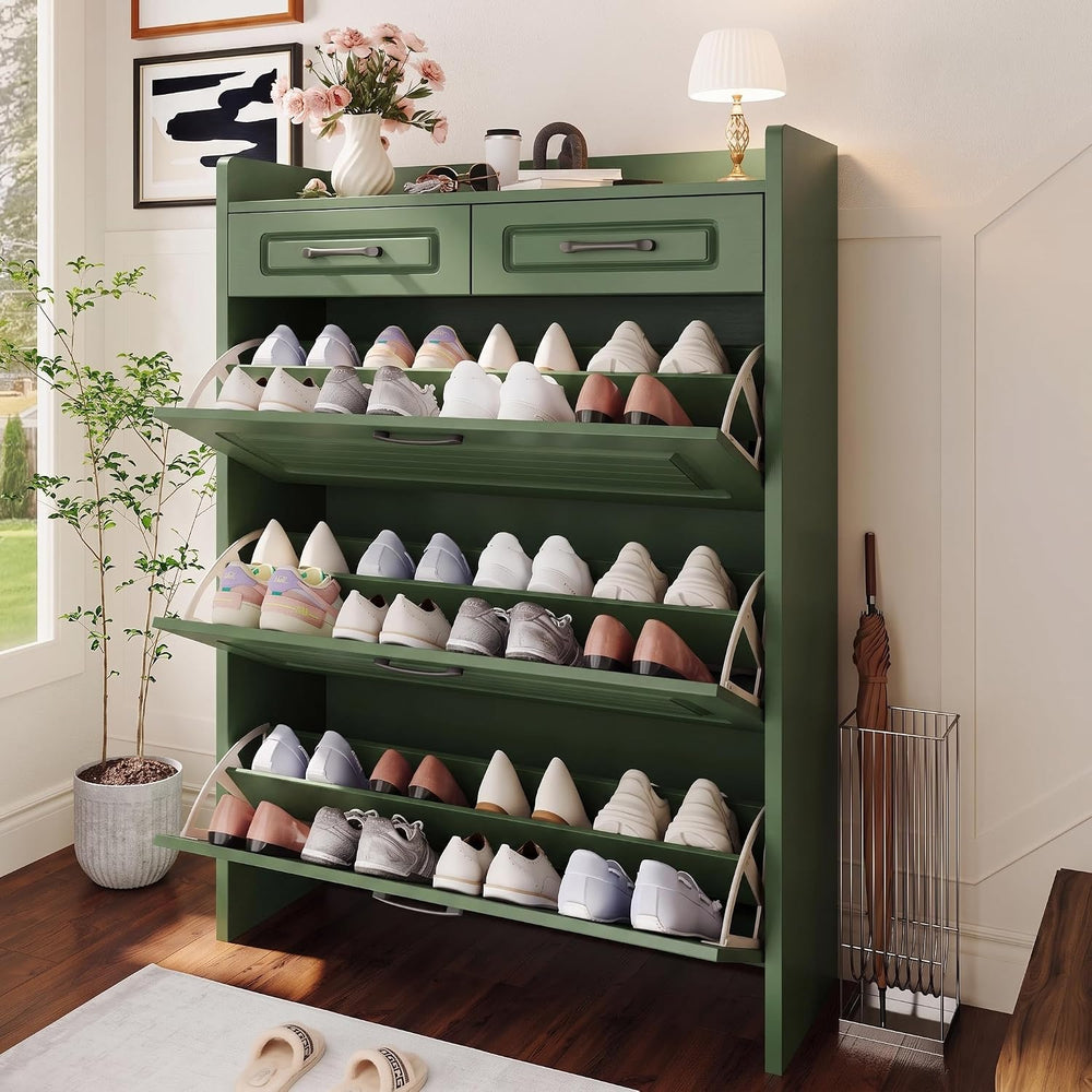 Shoe Cabinet for Entryway with 3 Flip Drawers & 2 Top Drawers