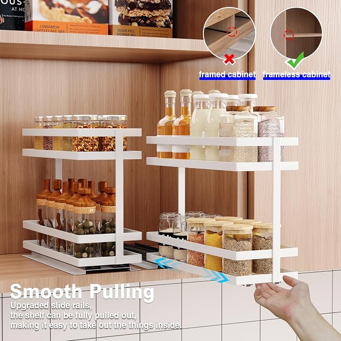 2 Pack Pull Out Spice Rack Organizer