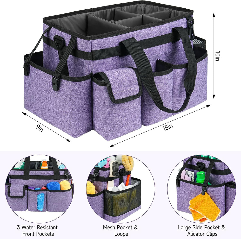 Cleaning Caddy Bag,Large Cleaning Supplies Organizer with Handle for Housekee...
