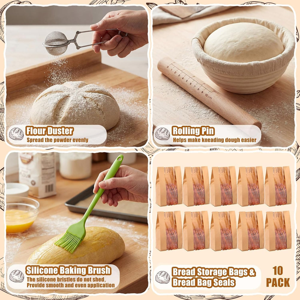 Nitial Sourdough Starter Kit with Proofing Baskets