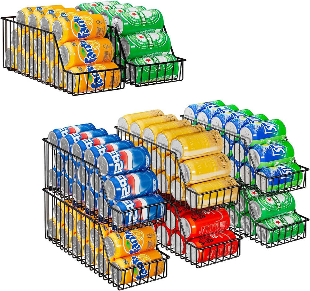 6 Pack Can Storage Organizer for Pantry, Stackble Lengthen Can Holder Rack,Ma...