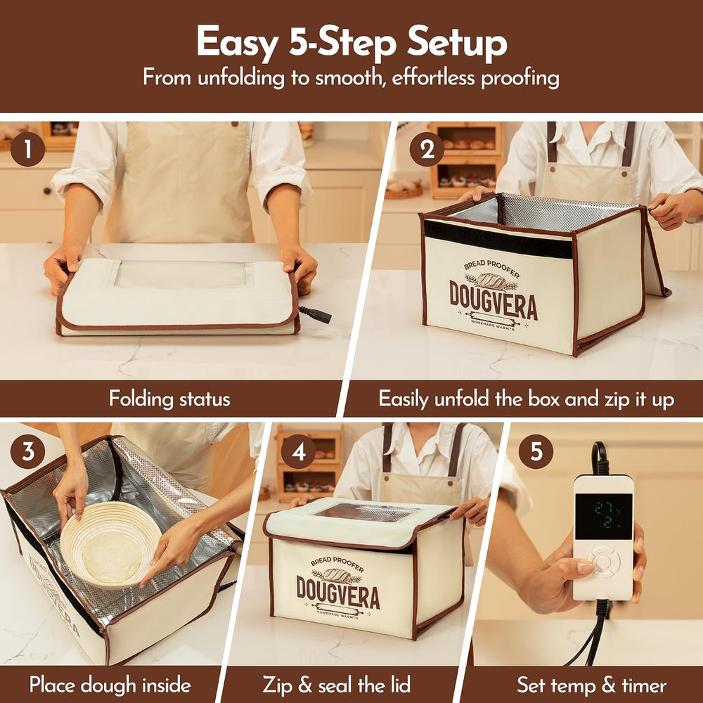 Bread Proofing Box 40 x 30 x 25cm Sourdough Box with Temperature Control, 7Ft...