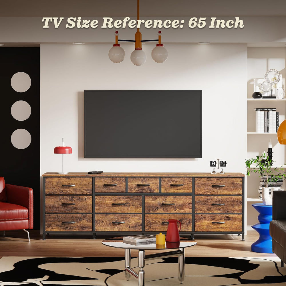Huuger 70 Inch Long Dresser for Bedroom, TV Stand for 65, 75, 80 Inch TV