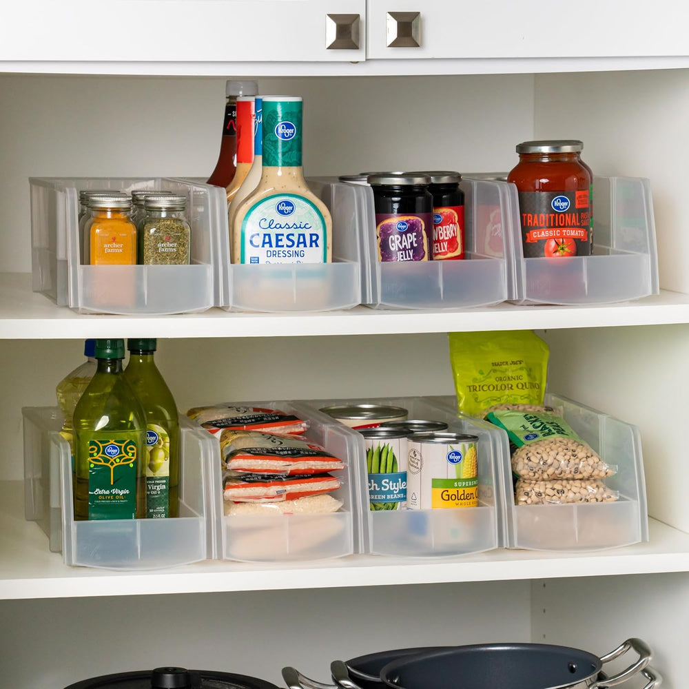 IRIS USA 8-Pack, Large Clear Stackable Storage Bins