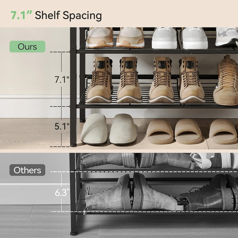 Nunsino Shoe Rack for Closet,5 Tier Shoe Organizer for Entryway,Shoe Shelf wi...