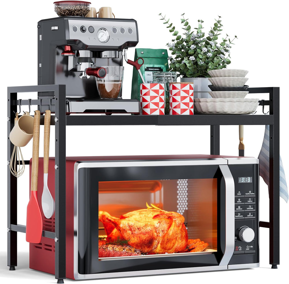 2 Tier Expandable Microwave Stand countertop,Microwave Oven Rack