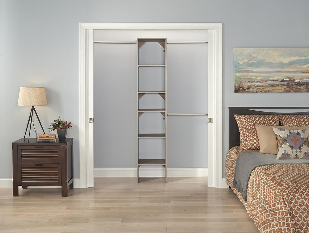ClosetMaid SuiteSymphony Wood Closet Organizer Starter Kit with Tower and 3 H...