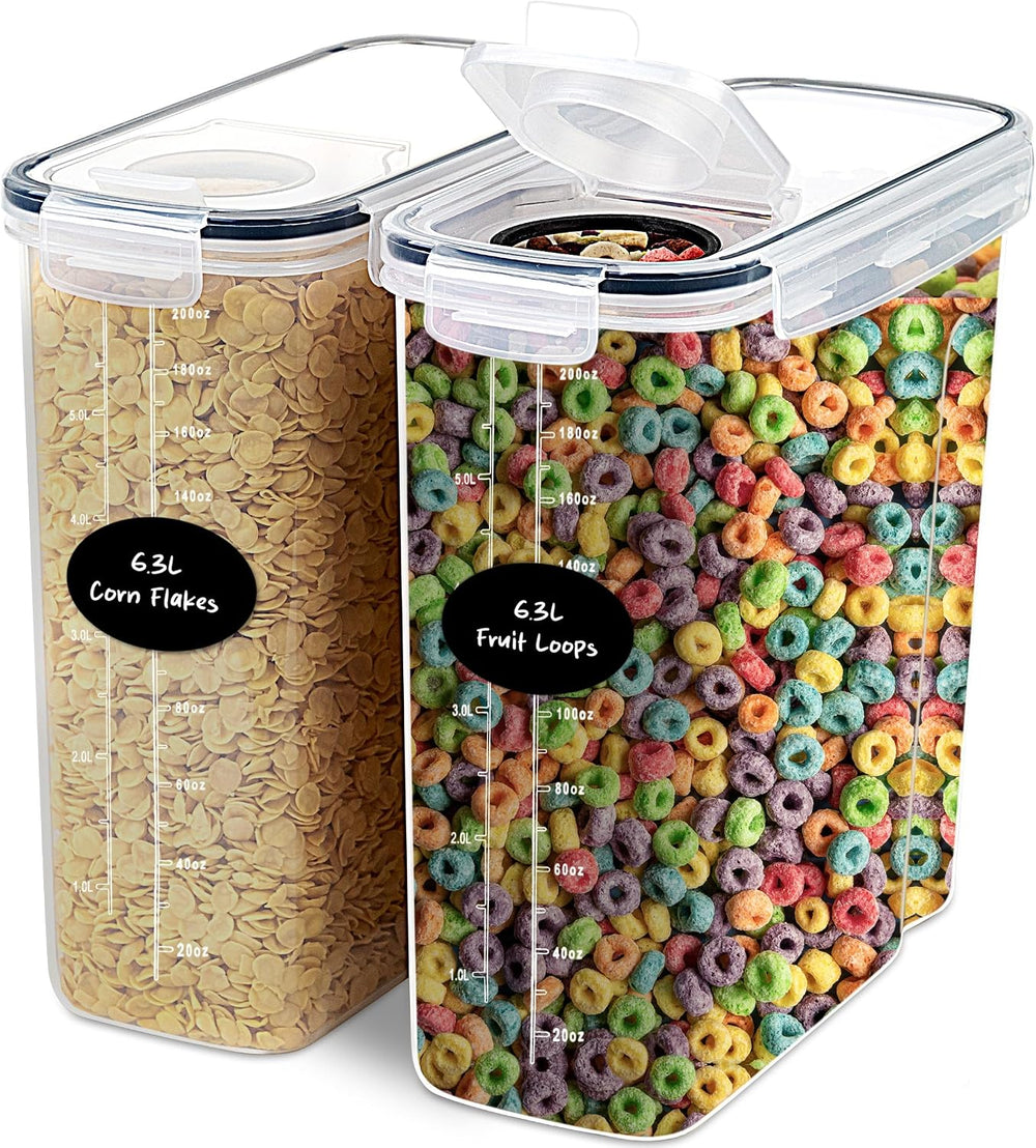 DWËLLZA KITCHEN EXTRA LARGE Cereal Containers Storage (6.3L / 213OZ) Set of 2...