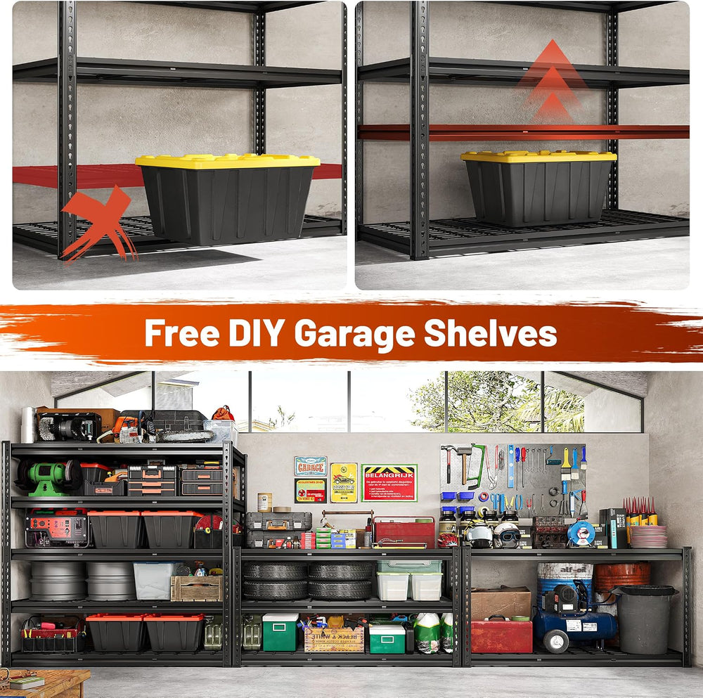 REIBII 48‘’W Garage Shelving,Adjustable Reinforcing Wire Mesh for Basement