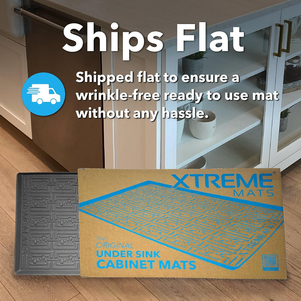 XTREME MATS Waterproof Undersink Mat (Grey 37" 1/4 x 22 1/4) Cabinet Bas...