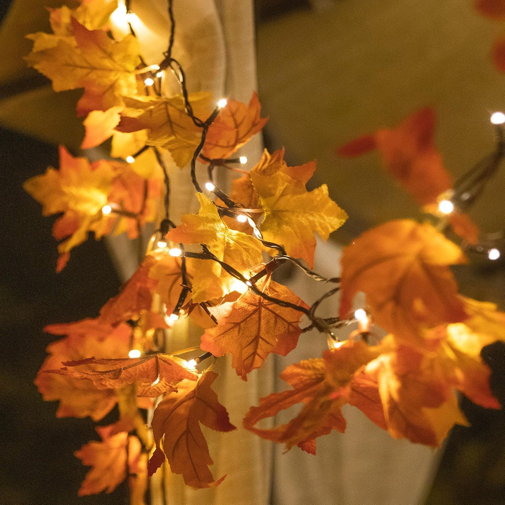 66ft Maple Leaves 200LED String Lights Fall Decor for Home Lighted Fall Garla...