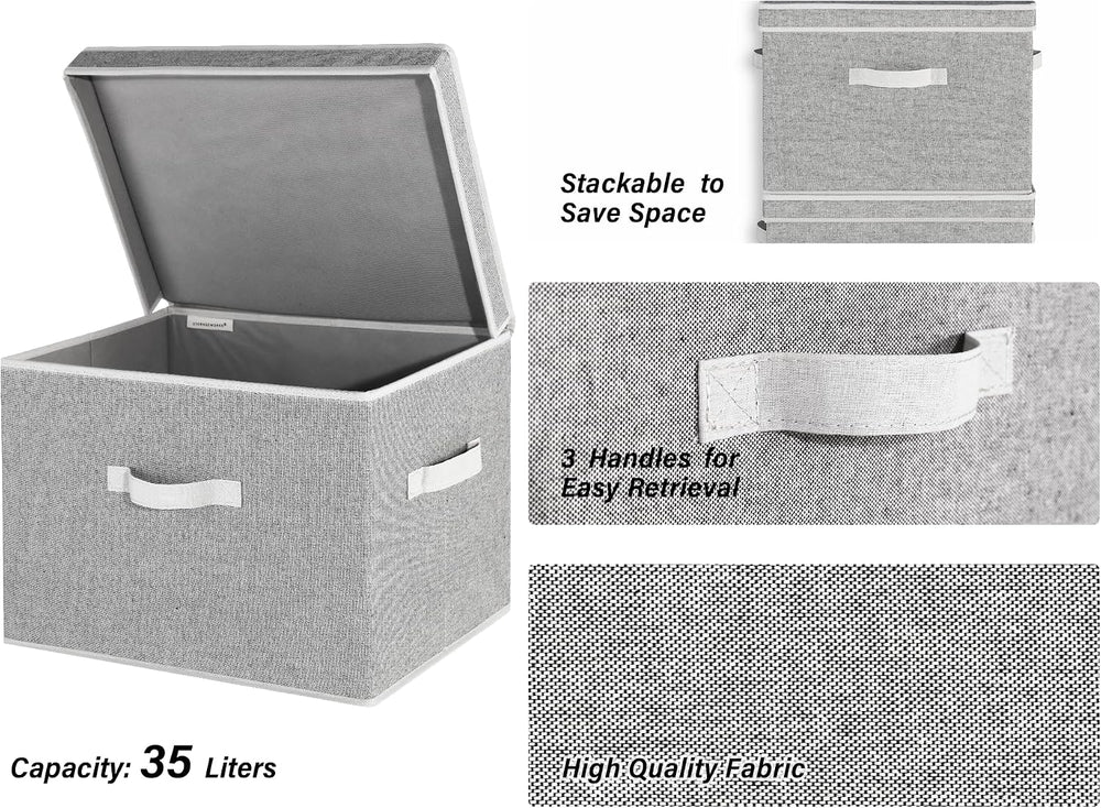StorageWorks Fabric Storage Bins with Lids, Closet Storage Bins