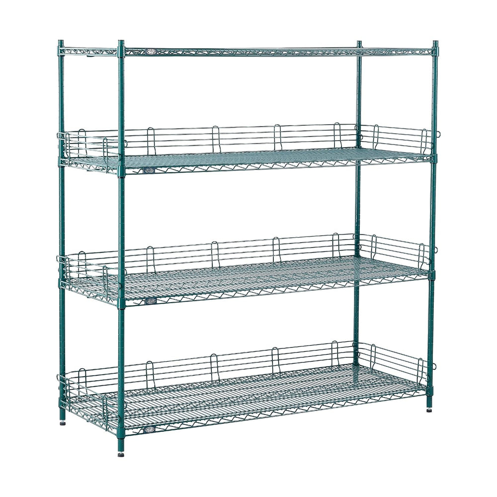 Nexel Poly-Green Antimicrobial Adjustable Wire Shelving Unit, 4 Tier, Heavy D...