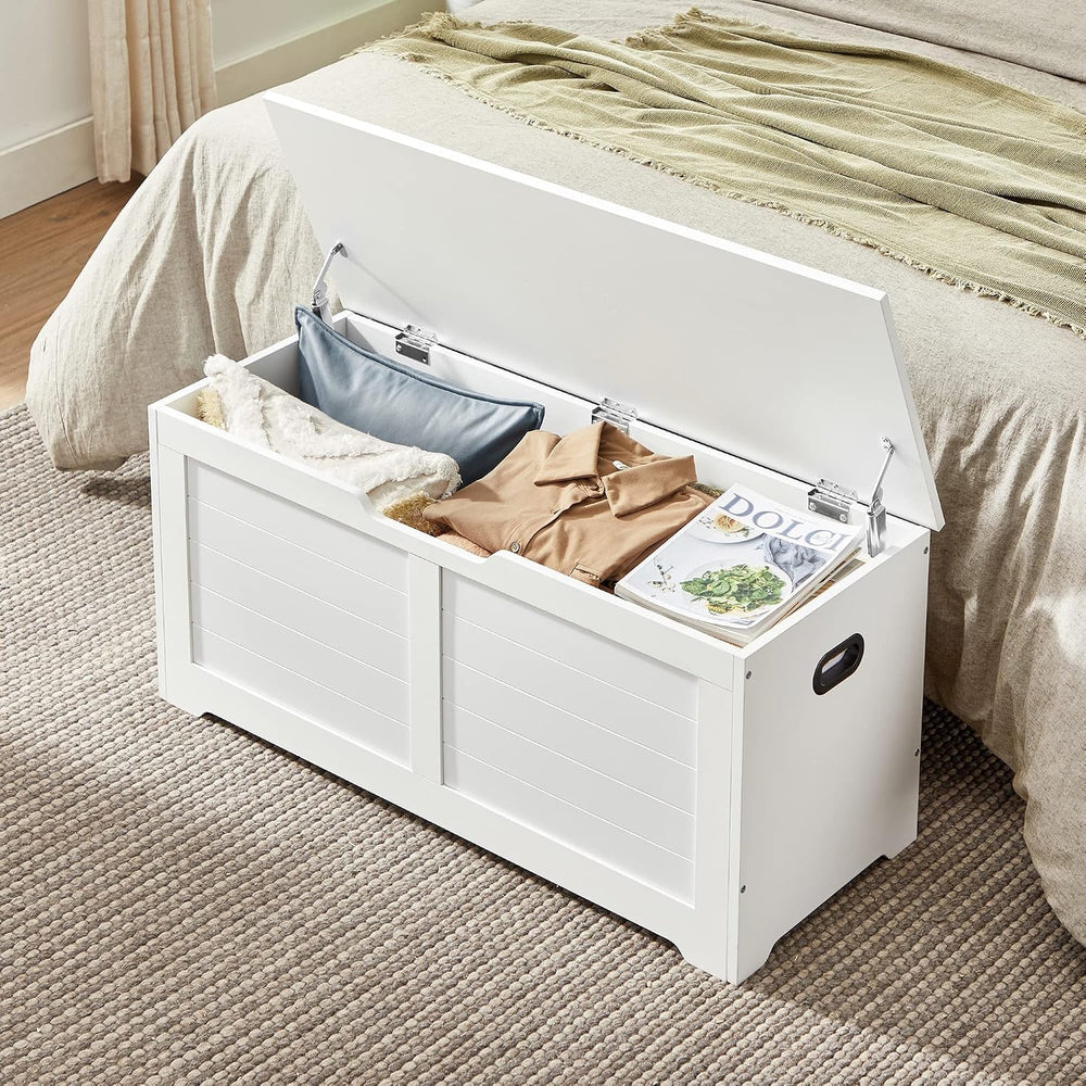 VASAGLE Storage Chest, 39.4 Inches Width Bench with 2 Safety Hinges