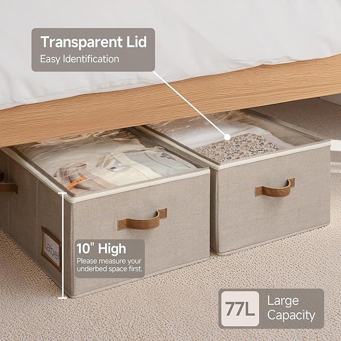 StorageWorks Under Bed Storage Bins, 90L Clothes Organizer