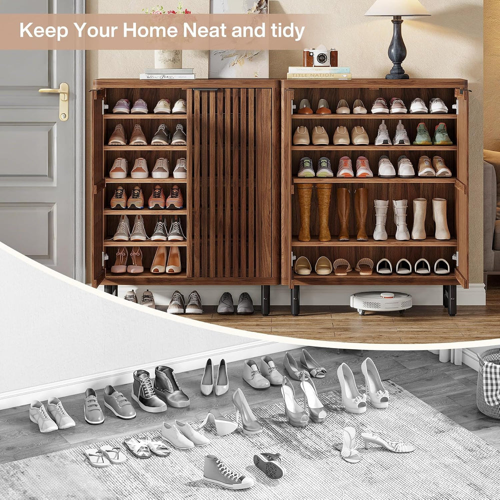 Tribesigns Shoe Cabinet with Shutter Doors