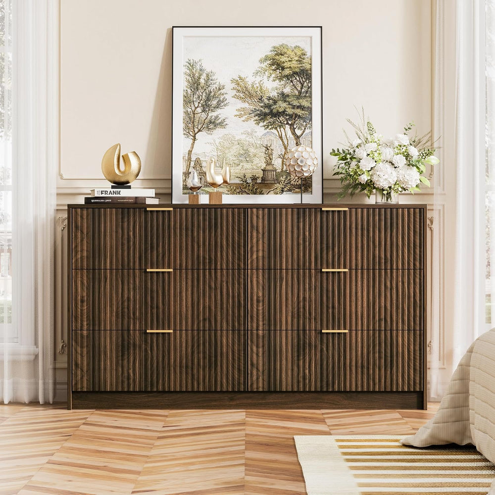 Furniway 3 Piece Bedroom Set, 6 Drawer Dresser and 3-Drawer Nightstand Set of...