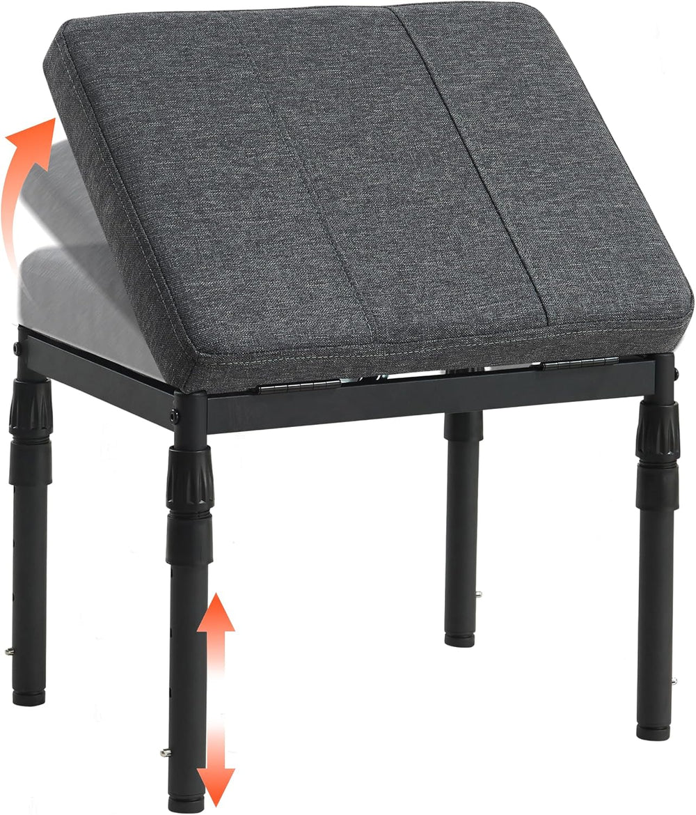 TIOPGHAD Adjustable Ottoman Pouf, 60 Degree Tilt Footrest, Carbon Gray
