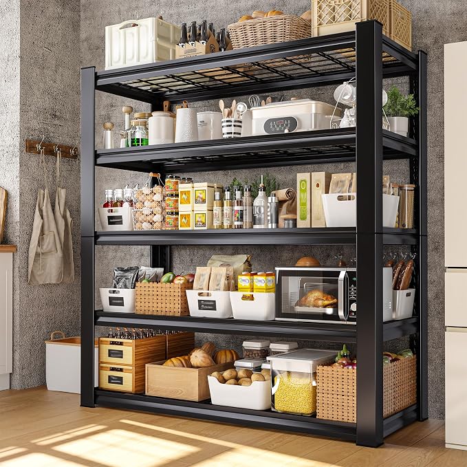 REIBII 3010LBS Storage Shelves 72" H Garage Shelving Heavy Duty Metal Shelving