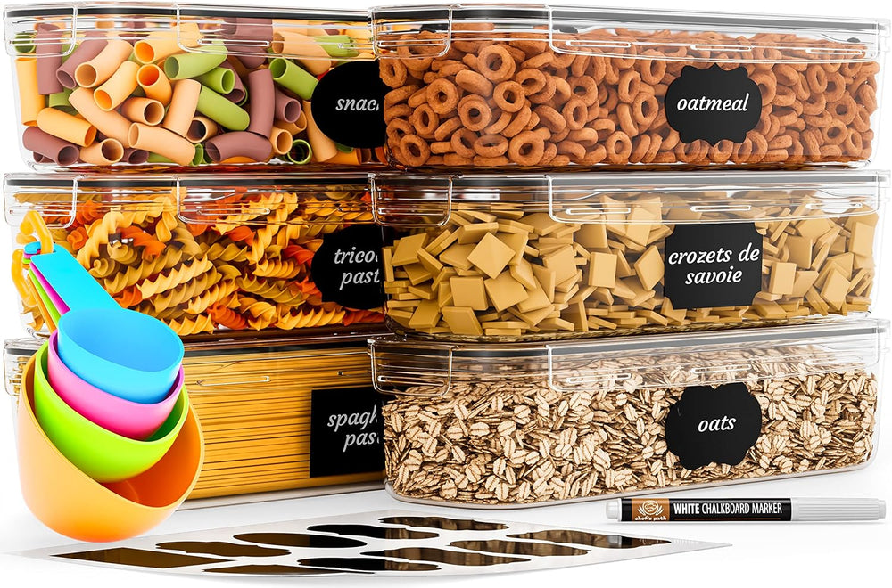 Chef's Path Airtight Food Storage Container Set (Set of 6) - Ideal for Pa...