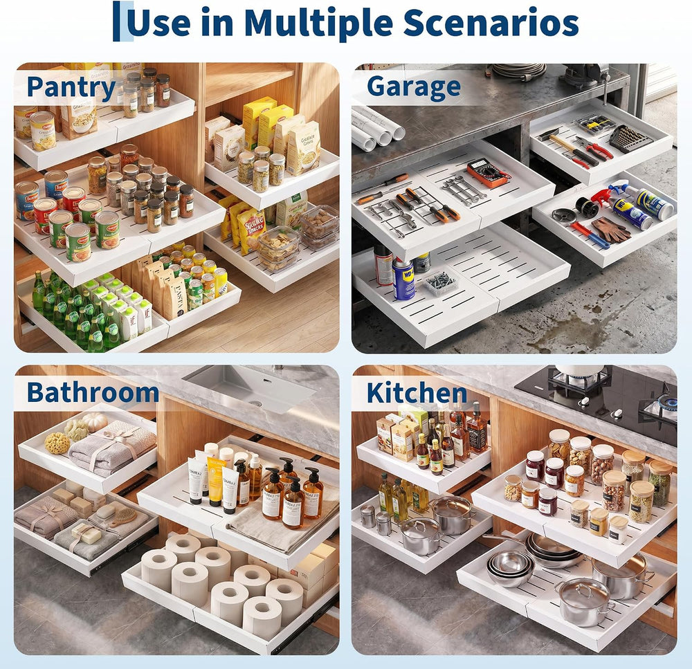 Garvee 2 Pack Pull Out Cabinet Organizers, Expandable 12.2"-18.9" W...