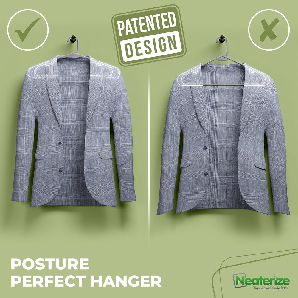 NEATERIZE Clothes Hangers Plastic 100 Pack for Adults - Plastic Hangers, The ...