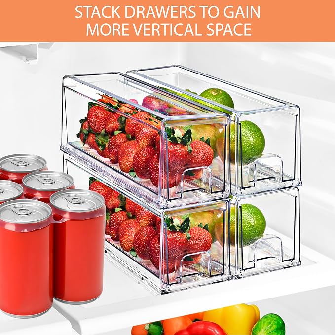 Sorbus Small Clear Storage Drawers – Acrylic Stackable Storage Bins