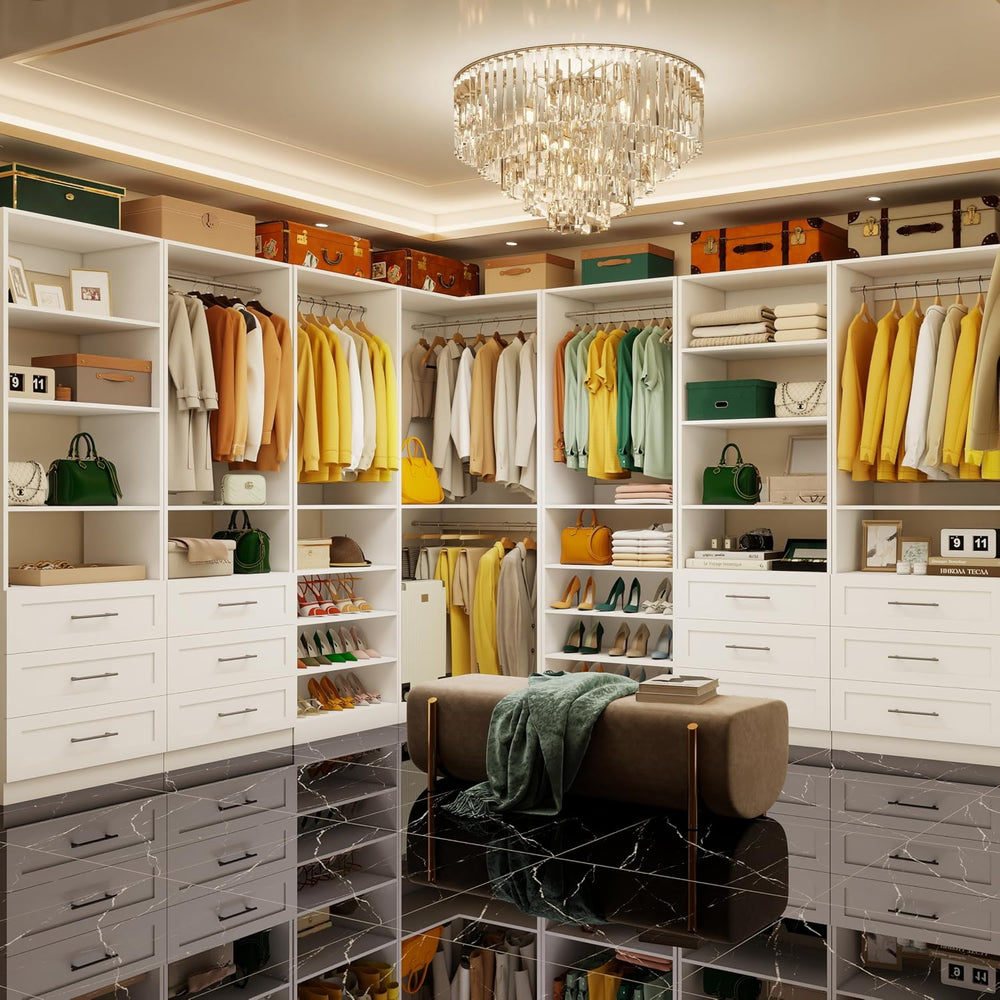 Vomavex Closet System with 4 sets, 101.9" Closet Organizer Systems with ...