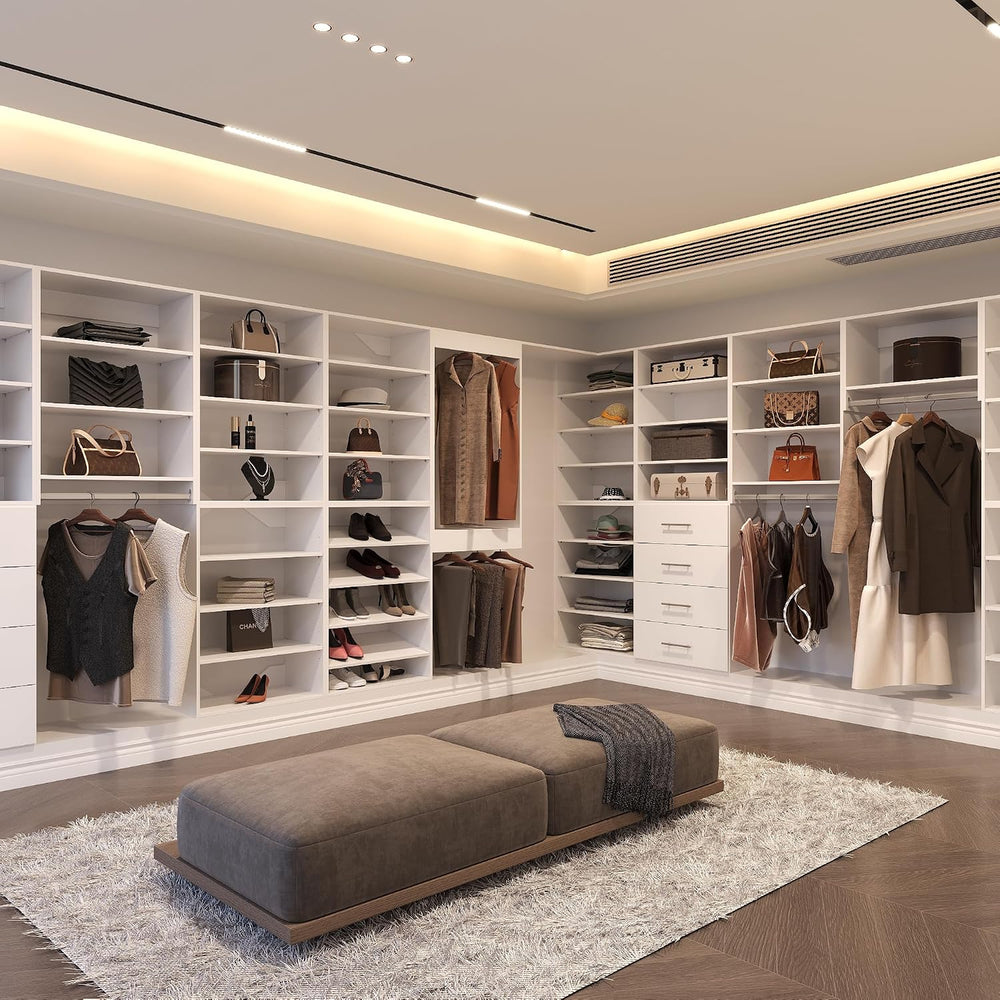 Short Tower Closet Unit, Modular Closet System, Wood Closet System Organizer ...
