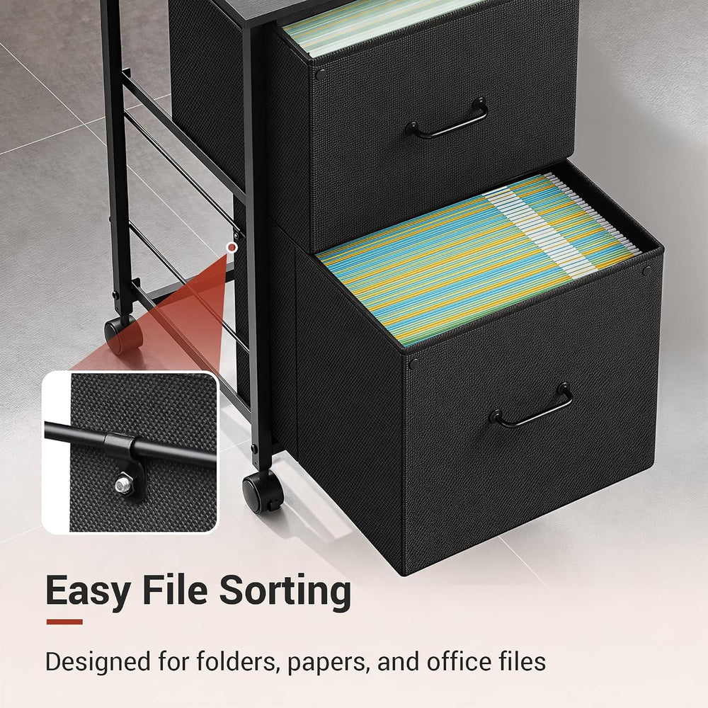 DEVAISE 2 Drawer Mobile File Cabinet, Rolling Printer Stand