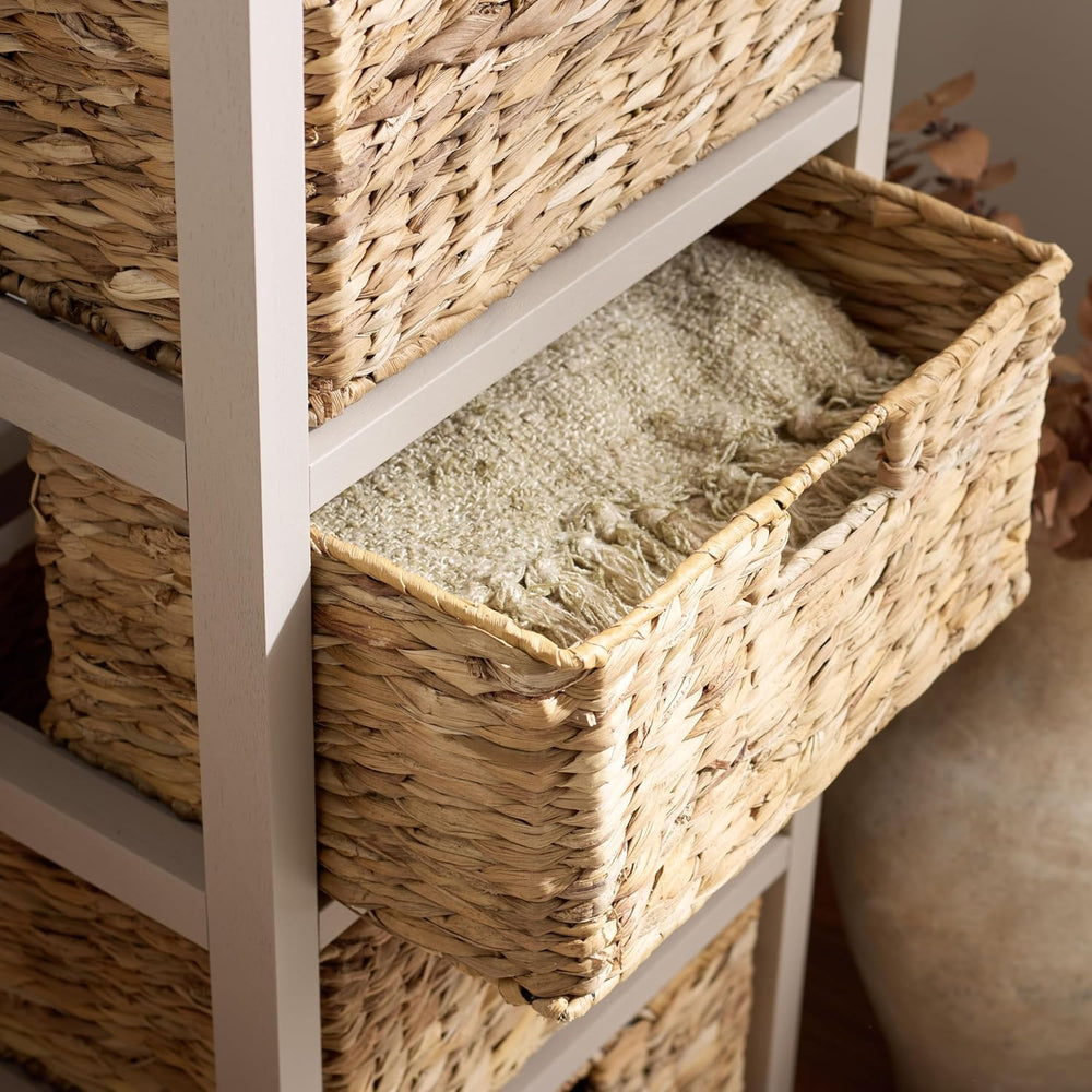 SAFAVIEH Furniture - Vedette 5-Basket Storage Tower - Vintage Grey - Solid Wo...