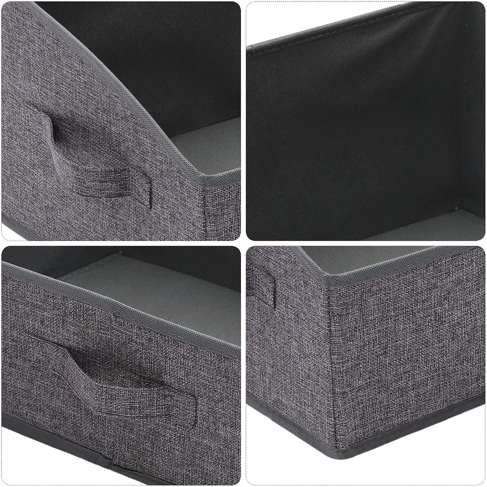 TENABORT 6 Pack Trapezoid Large Foldable Closet Storage Bins with Handle, Fab...