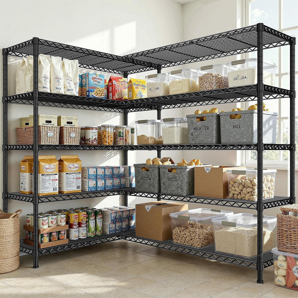 REIBII 73"W 5-Tier Heavy Duty Wire Shelving Unit 1650 LBS,Garage Commercial
