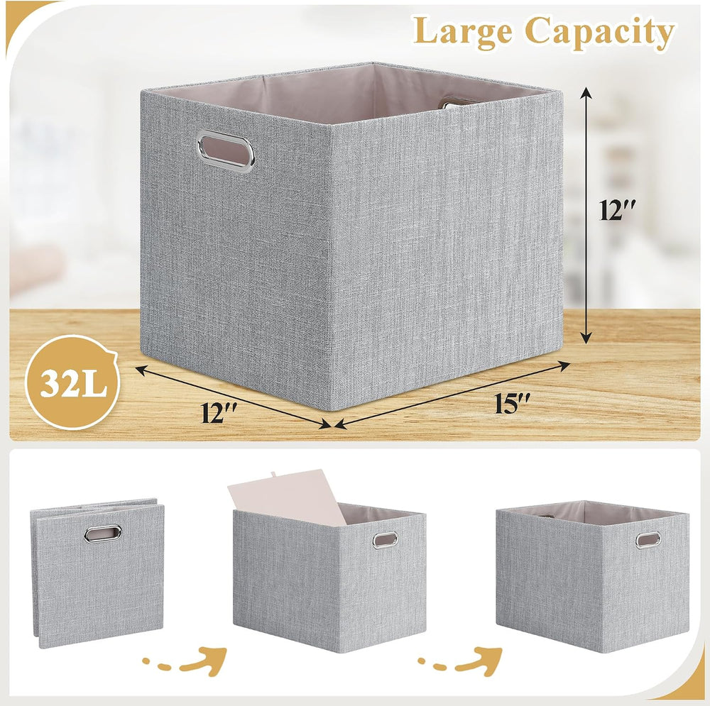 Posprica 15.12"x12.13"x12.01" Storage Cube Bins, Linen Decorat...