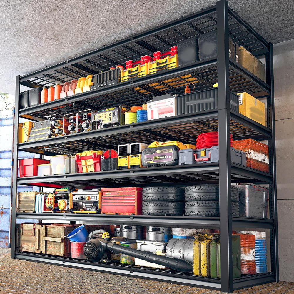 REIBII 60" W Garage Shelving, 3000LBS Storage Shelves, 6 Tier Heavy Duty...