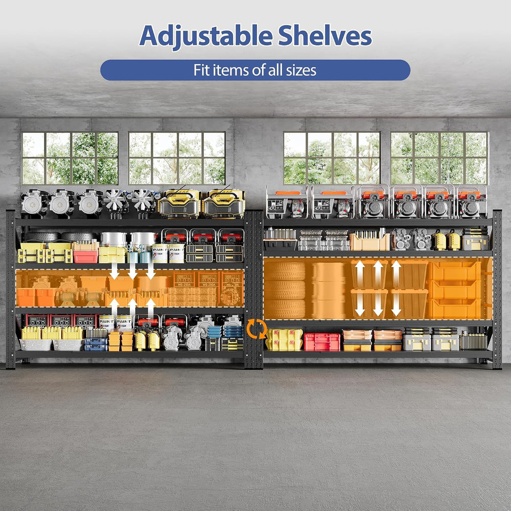 6000LBS Storage Shelves, 79" W Heavy Duty Garage Shelving Unit, Adjustab...