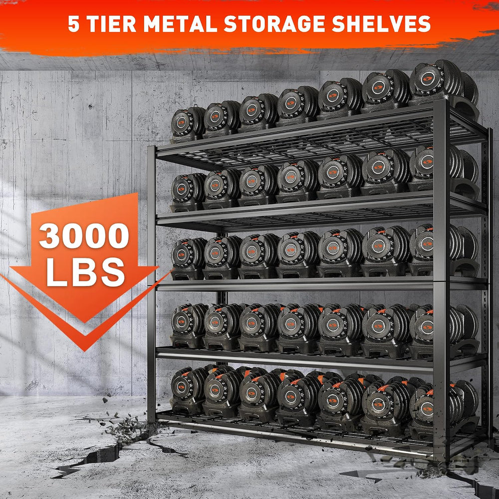REIBII 48.2''W Garage Shelving Heavy Duty, Adjustable Shelves for Bas...