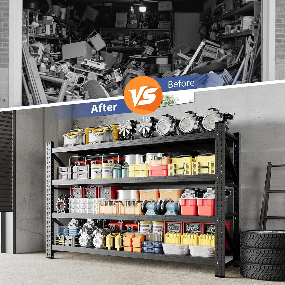6000LBS Storage Shelves, 79" W Heavy Duty Garage Shelving Unit, Adjustab...