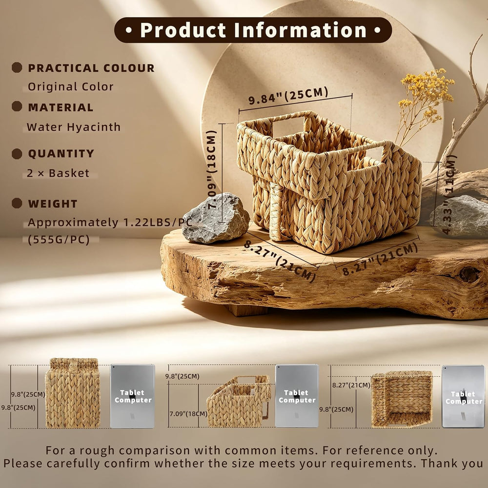 GYASVWU Water Hyacinth Pantry Baskets for Organizing, Wicker Storage Baskets ...