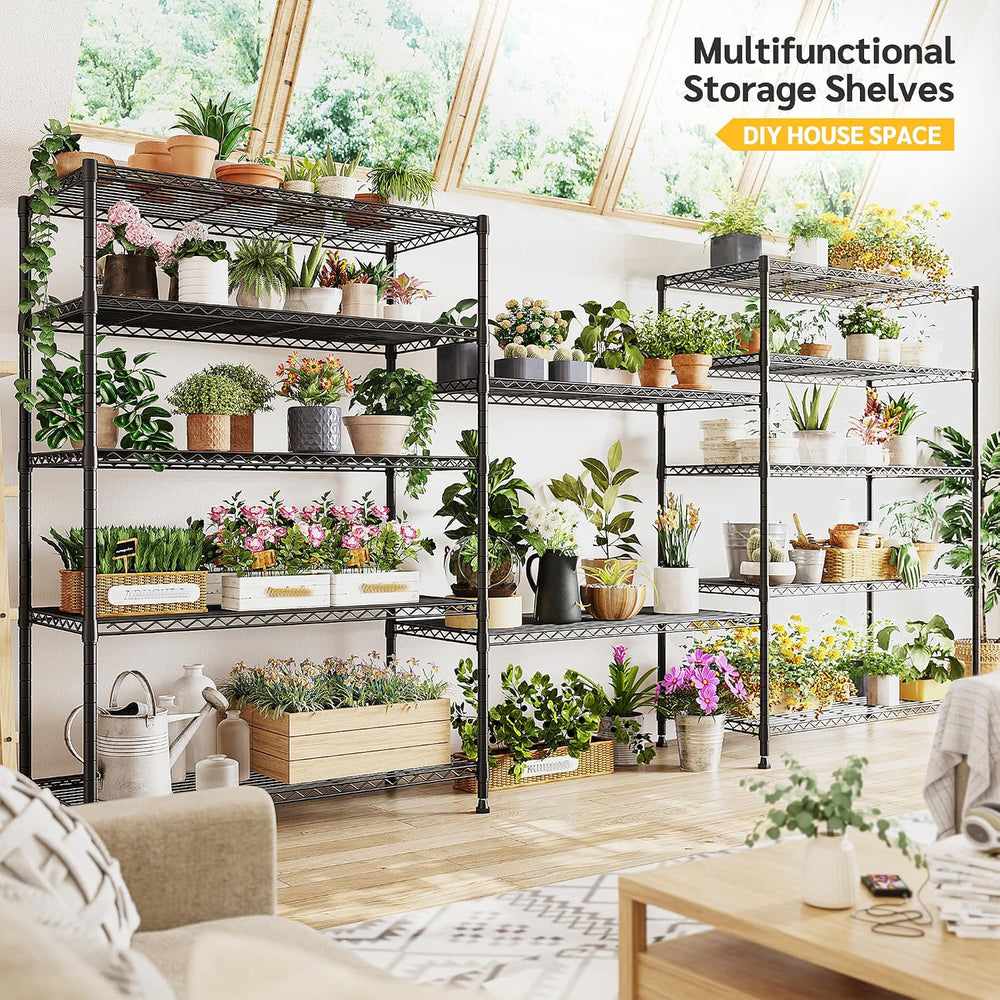 REIBII 6-Tier Storage Shelves, 75''H 1200LBS Garage Shelving for Ware...