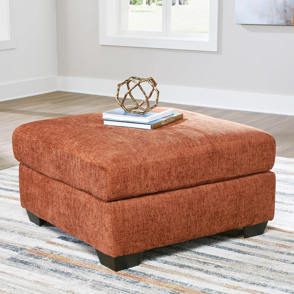 Signature Design by Ashley Oversized Accent Ottoman, Spice Burnt Orange