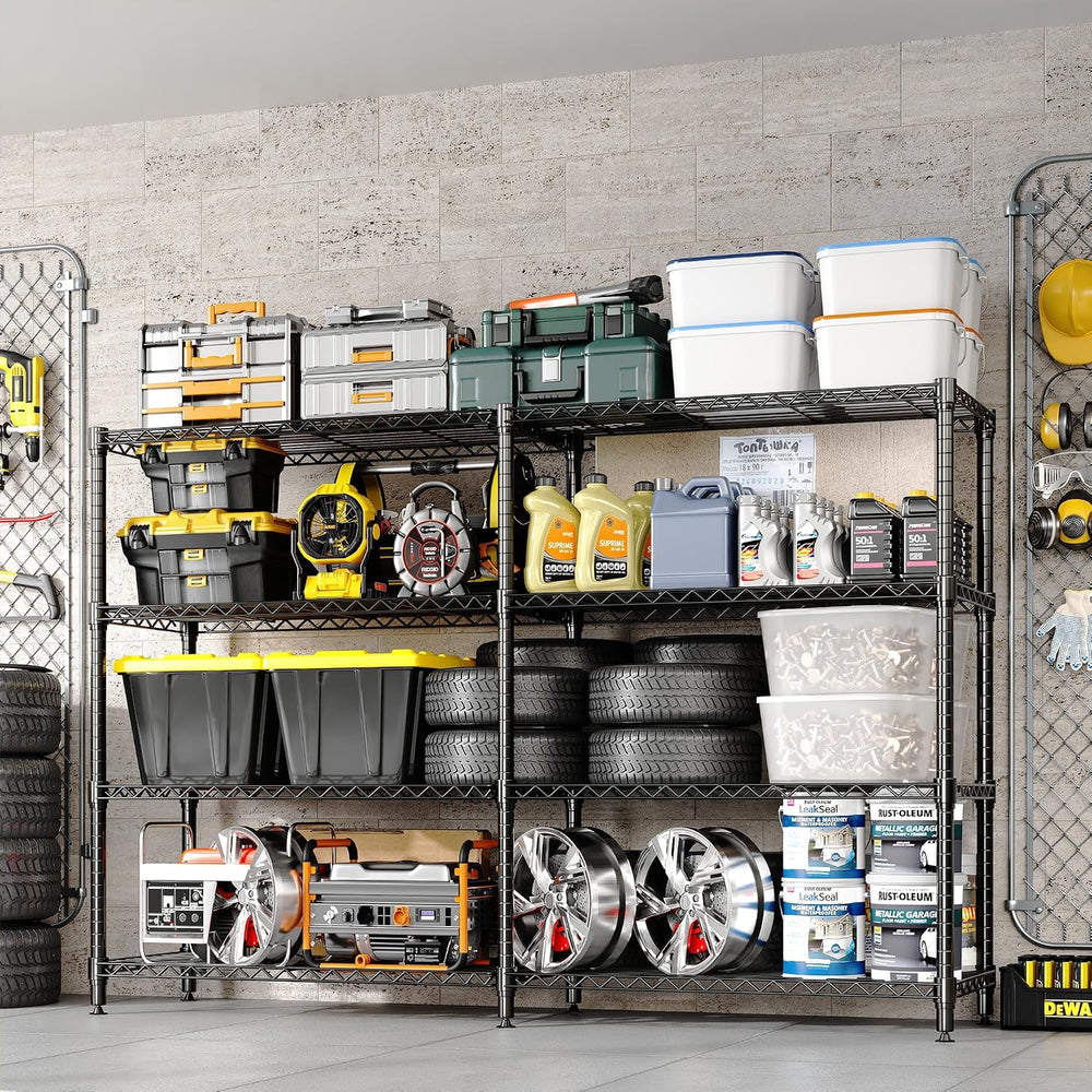 4-Tier Metal Storage Shelves,70.8" W x 15.8" D x 59.5" H, 265 ...