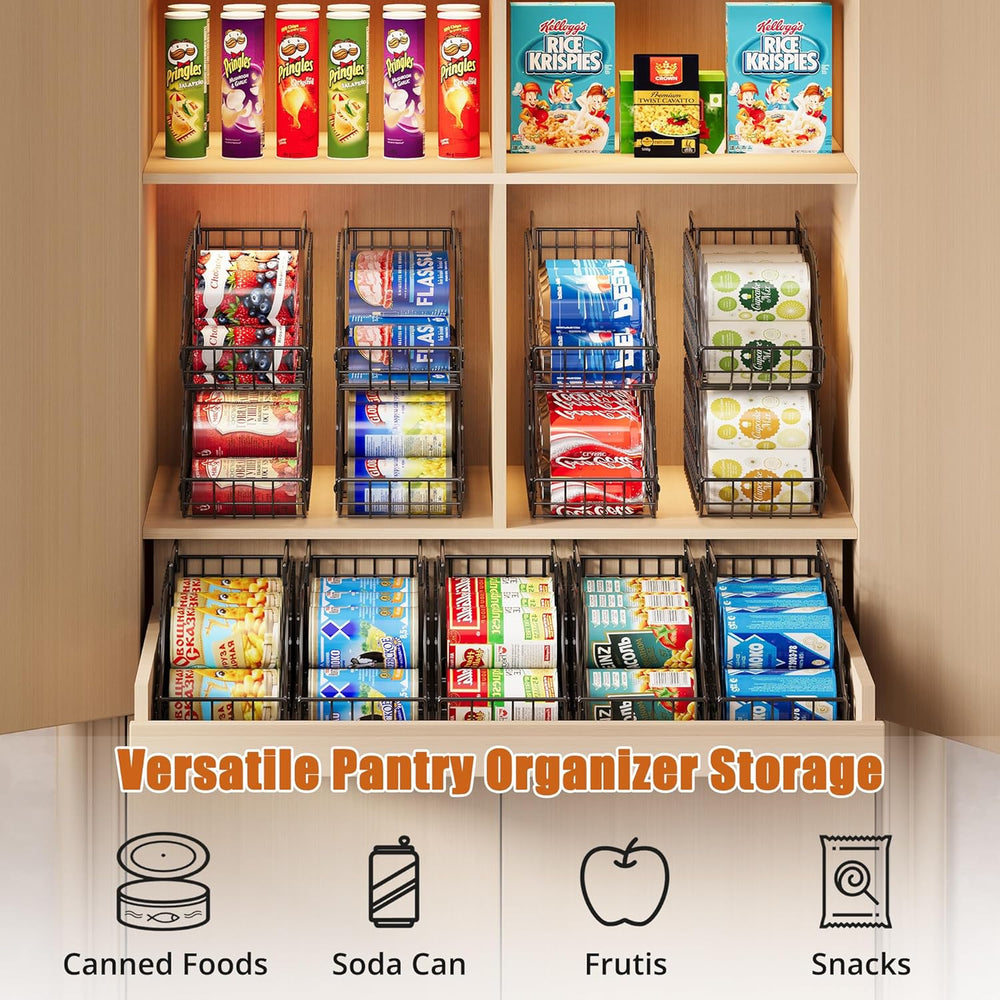 Sonyabecca 4-Pack Stackable Can Rack Organizer for Kitchen Pantry