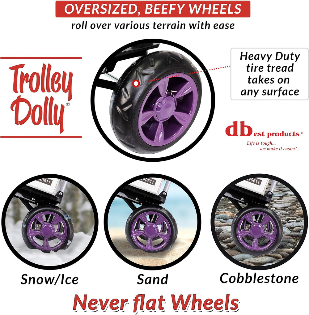 dbest products Trolley Dolly Purple Foldable Shopping cart for Groceries with...