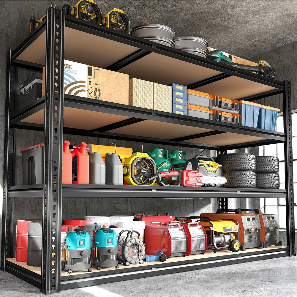 ROOMFAVE 60" W Garage Metal Shelving 2800LBS Storage Shelves,4 Tier
