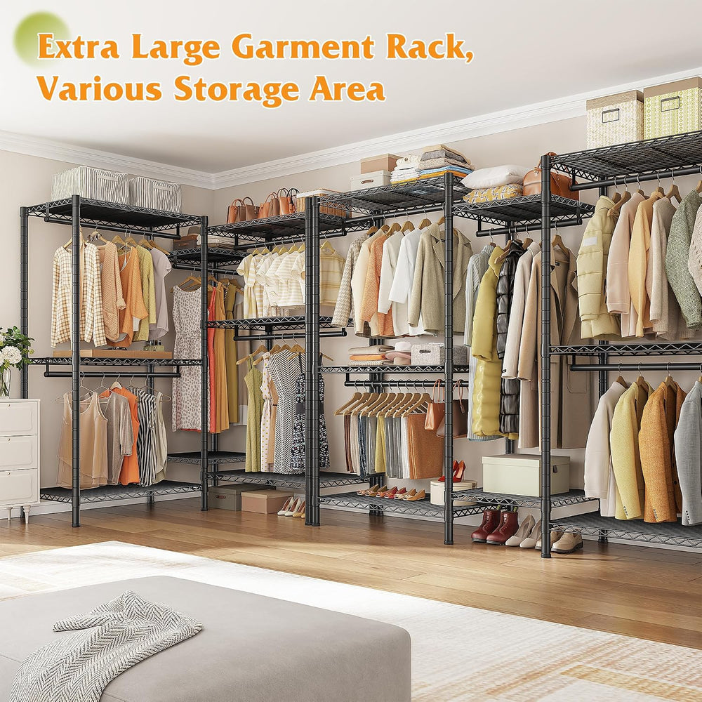 Raybee Clothes Rack, L Shaped Portable Closets for Hanging Clothes, 900LBS