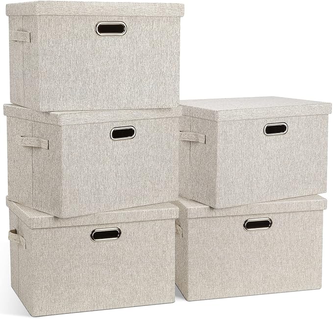 Large 17" 36 Quart Collapsible Stackable Storage Bins