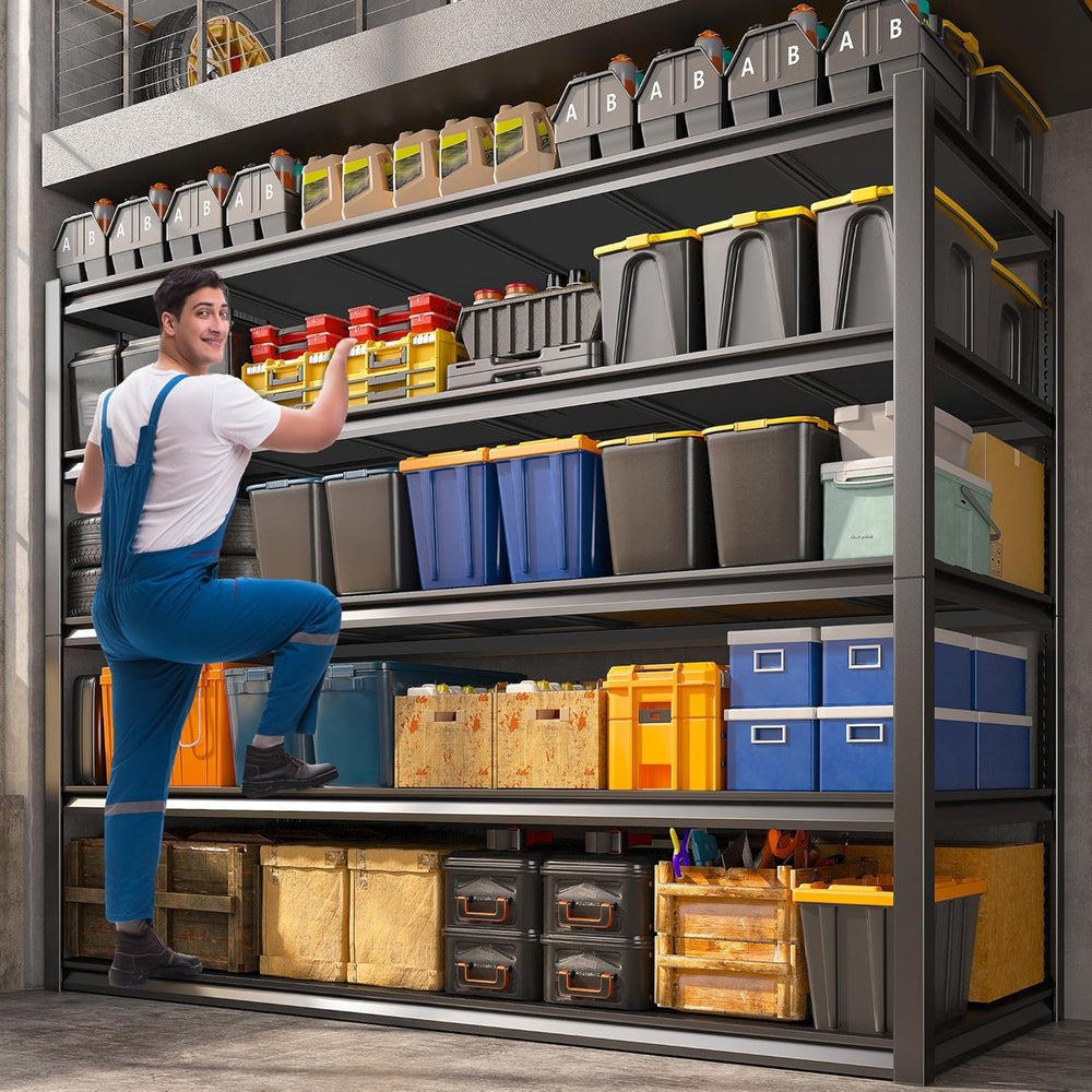 REIBII Garage Shelving 48.2" W Storage Shelves 3000LBS Metal Shelving He...