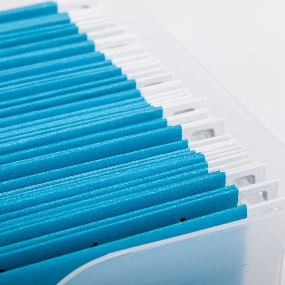 IRIS USA 6-Pack Medium Desktop File Box with Open Lid, Clear